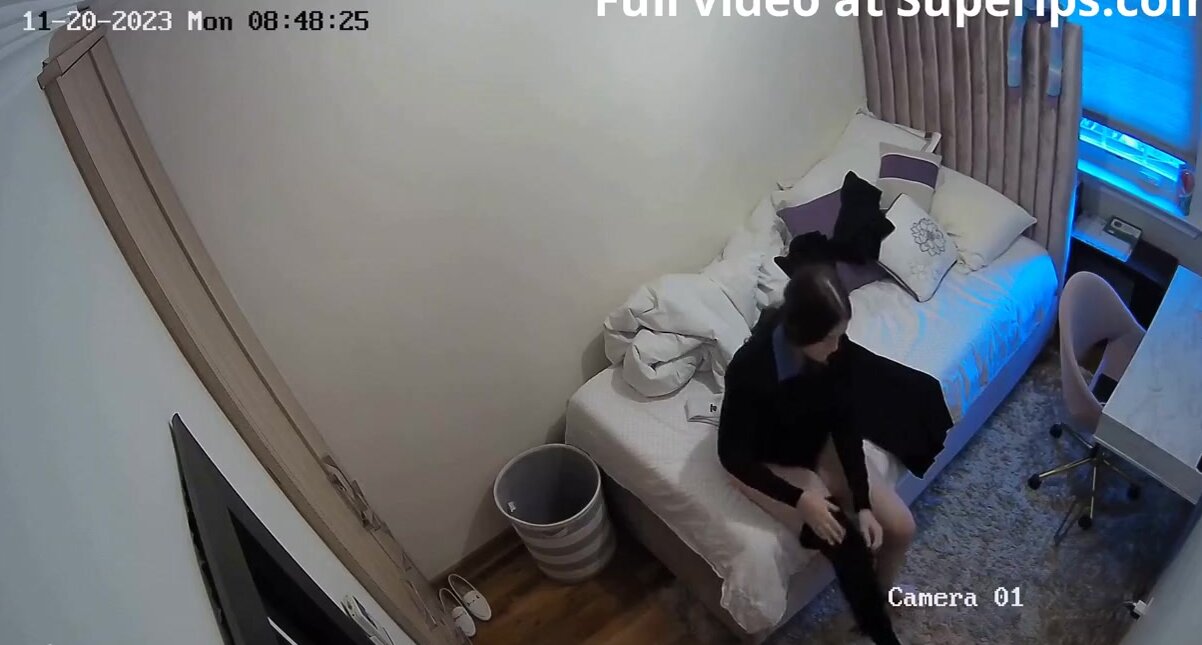 Hidden Spy Ipcam Catches Slim Euro Teen Getting Dressed For College • FemeFun™