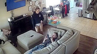 Busted On Spy Cam ☆ British Couple's Wild Sofa Sex Session