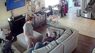 Busted On Spy Cam ☆ British Couple's Wild Sofa Sex Session