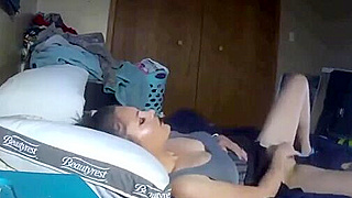 Sexy British Babe Caught On Spy Cam Masturbating Sensually On Her Bed