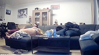Hidden Spy Ipcam Catches Australian Couple Fucking Wildly On The Couch