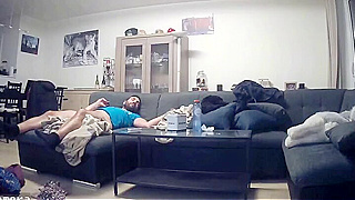 Hidden Spy Ipcam Catches Australian Couple Fucking Wildly On The Couch