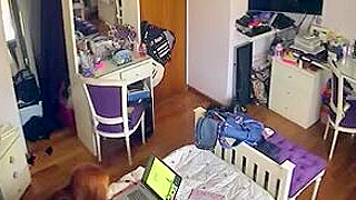 Busted On Spy Cam ☆ Redhead Pleasuring Herself During Online Class