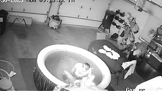 Hidden Ip Cam Catches Tattooed Canadian Couple Fucking Wildly In Their Jacuzzi