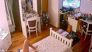 Spy Ipcam Catches Redhead Girl Masturbating While Watching Pornhub On Hidden Cam