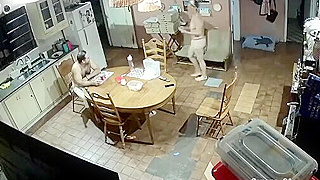Spying Ipcam Catches Horny European Couple Fucking Hard In The Kitchen