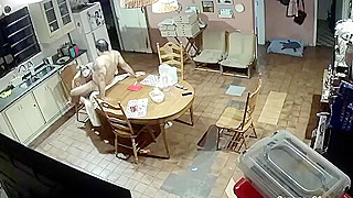 Spying Ipcam Catches Horny European Couple Fucking Hard In The Kitchen