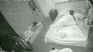 A Hidden Spy Ipcam Catches Hot Mature Parents Fucking In The Dark