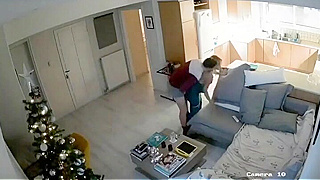 Hidden Spy Cam Reveals British Couple's Christmas Fuck Fest