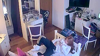 Spy Ipcam Catches Redhead College Girl Pleasuring Herself On Her Bed