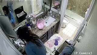 Caught On Spy Cam ☆ Skinny Teen Takes A Steamy Quick Shower