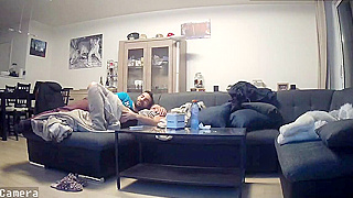 Spy Ipcam Busts Australian Couple Fucking Hard On The Couch