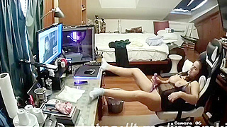Spying On My Ebony Roommate's Orgasmic Bliss With Her Vibrator - Voyeur View