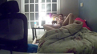 Hidden Spy Ipcam Snags Cute Japanese Girl With Glasses Masturbating Sensually