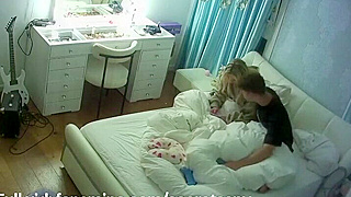 Hidden Cam - Voyeur Watches Young Couple Frotting Passionately On Bed