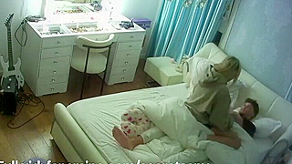 Hidden Cam - Voyeur Watches Young Couple Frotting Passionately On Bed