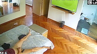 Horny Latina Caught Masturbating While Stepdad Watches Vr Porn In Stealthy Ip Cam Clip