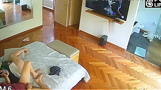 Horny Latina Caught Masturbating While Stepdad Watches Vr Porn In Stealthy Ip Cam Clip