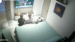 Voyeur Ip Cam Captures Steamy Latino Couple's Passionate Bedside Fuck