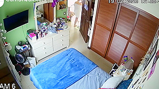 Hidden Spy Ipcam Catches Horny Teen Masturbating While Playing On Her Tablet