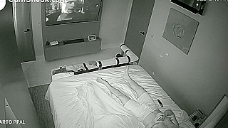 Hidden Spy Ipcam Captures Horny Couple Switching Positions In Bed