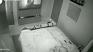 Hidden Spy Ipcam Captures Horny Couple Switching Positions In Bed