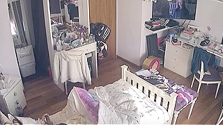 A Hidden Spy Ipcam Captures Young Girl Masturbating While Watching Tiktok
