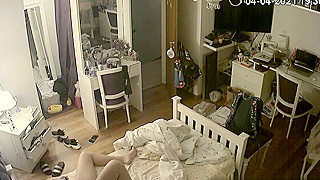 Spy Ipcam Outs College Redhead Masturbating Wildly On Her Bed