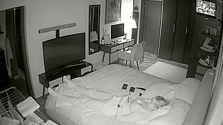 Hidden Camera Catches Her Masturbating - Hand In Pants, Nipple Play Caught On Ip Cam