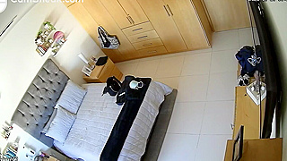 Hidden Spy Cam Snags Athletic Teen Getting Dressed After Shower – Hacked Cam