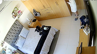 Hidden Spy Cam Snags Athletic Teen Getting Dressed After Shower – Hacked Cam