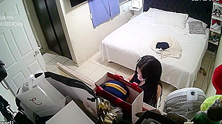 Voyeuristic View, Hacked Ip Cam Captures Curvy And Sexy Lady's Intimate Moments