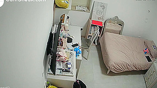 Spy Ipcam Busts Glasses-Wearing Teen Changing After Steamy Shower