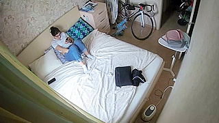 Caught Slavic Teen's Steamy Masturbation Session On Ipcam