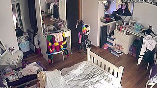 Hidden Spy Ipcam Outs Freckled Young Girl Masturbating While Watching
