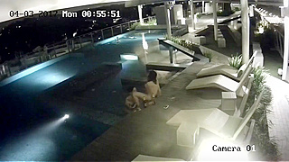 Caught On Cctv - Naughty Couple Caught Fucking By The Pool In Broad Daylight