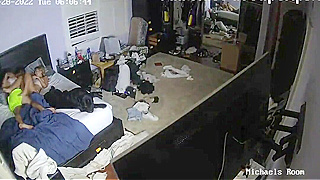 Spying On A Horny American College Couple Fucking Hard In Their Dorm Room