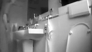 Caught My Busty Wife Masturbating In The Bathroom While Husband Sleeps