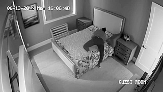 Spying On Her Hump The Bed In Ecstasy - Intense Masturbation Session Caught On Camera