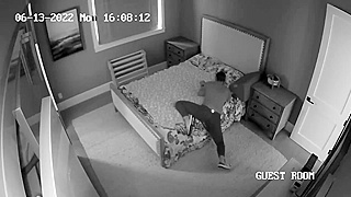 Spying On Her Hump The Bed In Ecstasy - Intense Masturbation Session Caught On Camera