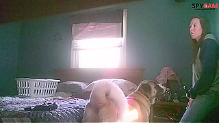 Caught On Hidden Cam, Shameless Babe's Standing Orgasmic Masturbation Session