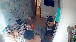 Hidden Cam Catches Kinky Parents Fucking Wildly In Their Kid's Bedroom