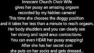 Hidden Camera Reveals Hot Milf Wife Secretly Cumming In Church!