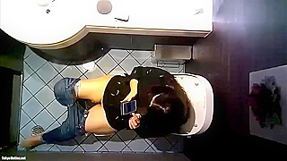 Hidden Cam Captures Bathroom Masturbation Above Toilet