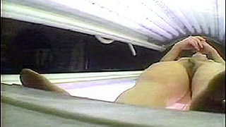 Caught in Solarium, Naughty Babe Gets Fingering Pussy Hard
