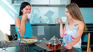 Sweet Lesbian Kitchen Fun - Kiere & Busty Neighbor’s Passionate Bliss