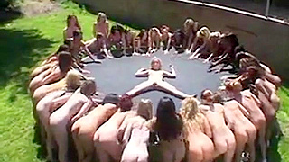Ultimate Squirting Party on a trampoline