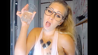 Slut Guzzles Her Own Sweet Nectar Twice in Wild Self-Satisfaction Session