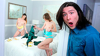 Stepbro Can’t Resist Scout Sluts’ Dirty Cookie Sale—Double Bj & Creampie Finish