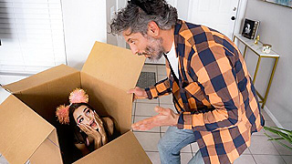 Tiny Slut Plays Naughty Hide-And-Seek With Stepdad, Begging For His Thick Cock As A Reward